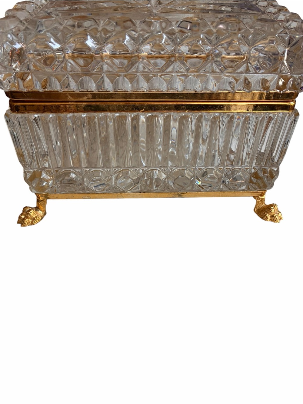 French Baccarat Style Jewelry Casket Crystal